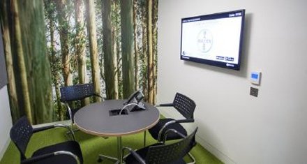NEC MultiSync large format display in meeting room