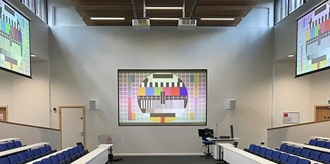 NEC MultiSync large format displays in lecture theatre