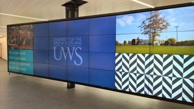 UWS University of West of Scotland Video Wall